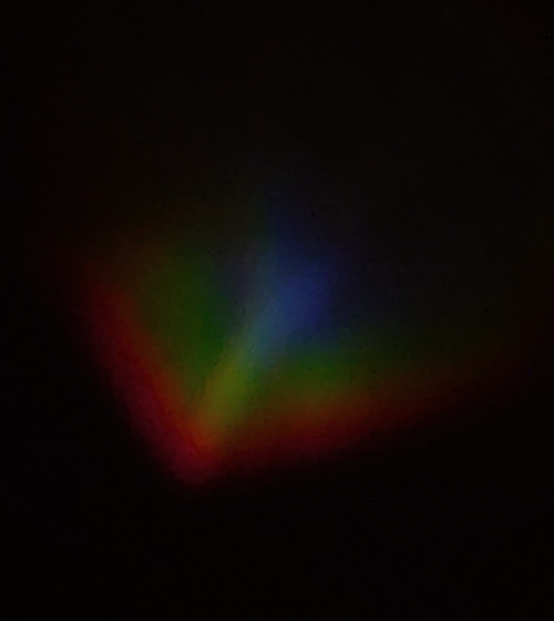 Square-shaped rainbow with black background, taken with Motorola Moto Z4, ISO200