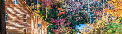 Fall foliage at a mill in wild, wonderful WV