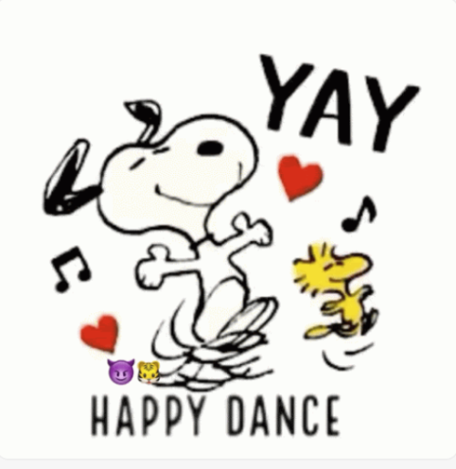image of snoopy and woodstock in happy dance
