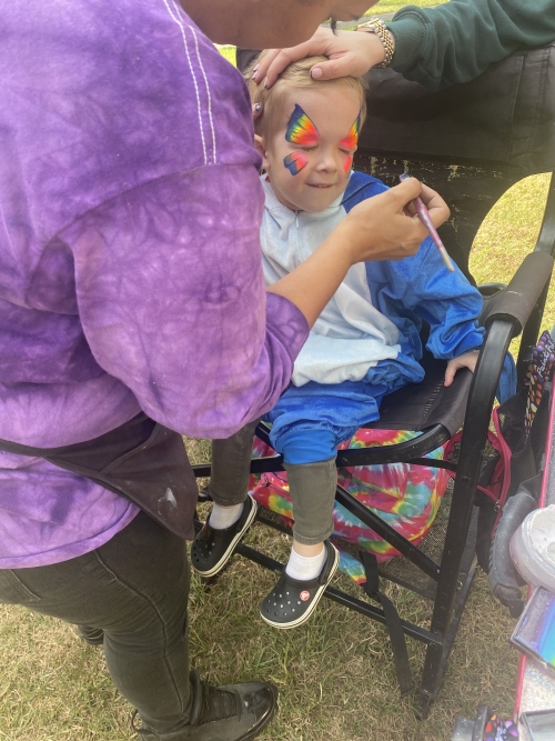 Grandson having his face painted!!