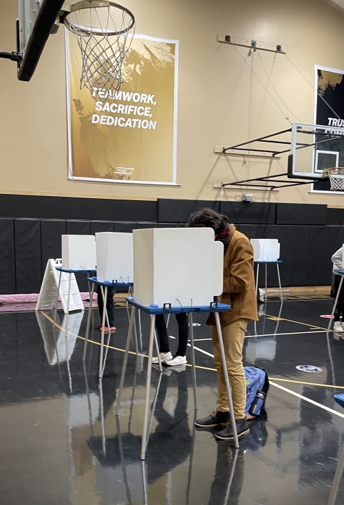 My son voting in the midterm on Tuesday.