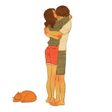 Hugging loved one