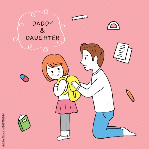 dad helping daughter with school 