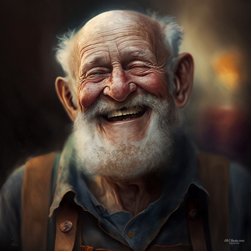 Happy elderly man